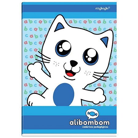 CADERNO ALIBOMBOM BROCHURA CAPA DURA 80 FL - AZUL - SEM PAUTA