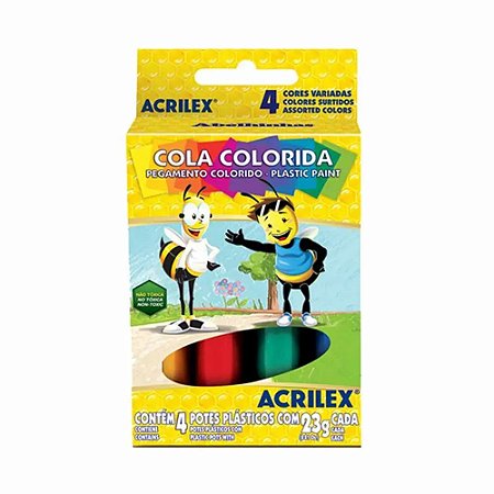 COLA COLORIDA 4 CORES - ACRILEX