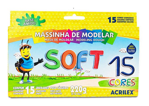 MASSINHA DE MODELAR SOFT C/15  ACRILEX 220G