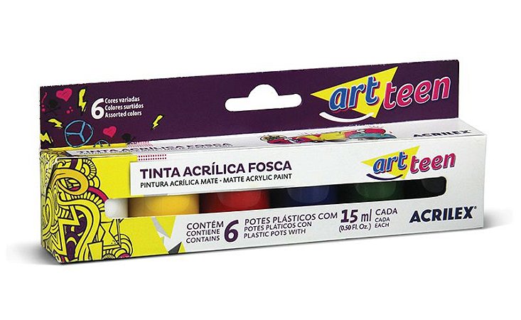 TINTA ACRÍLICA FOSCA ARTTEEN C/6 ACRILEX