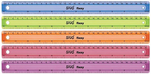 Régua 30cm Sivo Flexy Scales Flexível