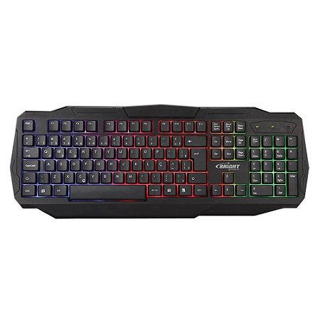 Teclado Gamer Led ABNT2 Luminoso USB Preto Bright
