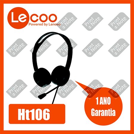Fone Headset Lenovo Stéreo P2 HT106 Over-Ear 40mm Lecoo