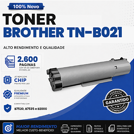 Toner Compatível com Brother TNB021 DCP - B7535 2.600 Páginas