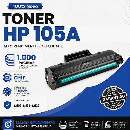Toner Compatível com HP 105 W1105A MFP135 1.000 Páginas