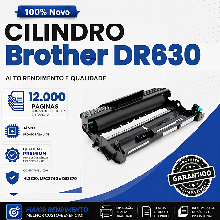 Fotocondutor Cilindro Compatível com Brother DR2370 DR2740 DR2540 DR630