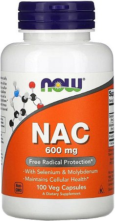 Nac 600mg Now Foods 100 cápsulas