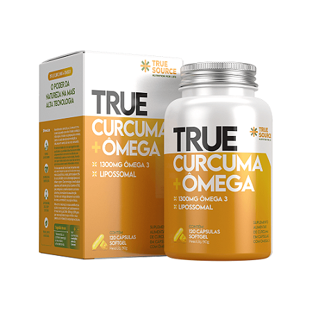 True Cúrcuma + Ômega Lipossomal 120 Cápsulas True Source
