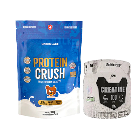 Kit Whey Protein Crush Refil + Creatina 300g Pura Under Labz