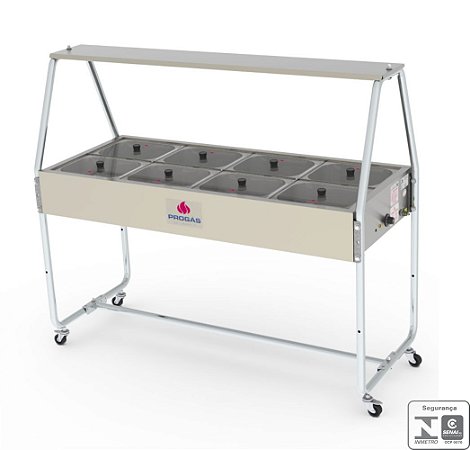 Buffet Self-service P/aquecimento 8 Cubas Termos Cromada Ea8tc 220v