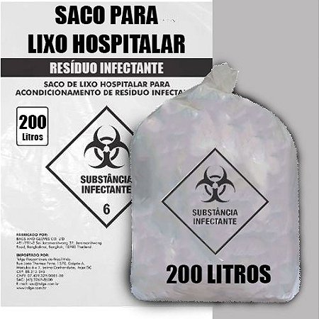 Saco Para Lixo Hospitalar 200litros C/100unidades