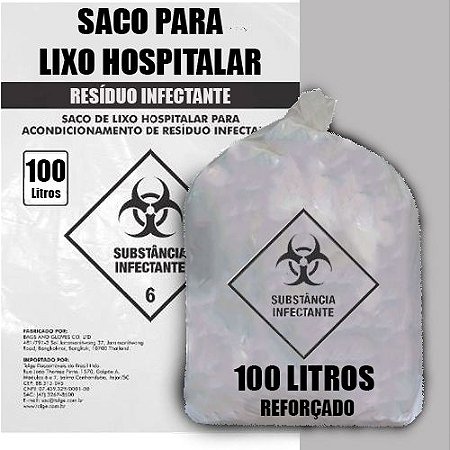 Saco Para Lixo Hospitalar 100litros Reforçado C/100unidades