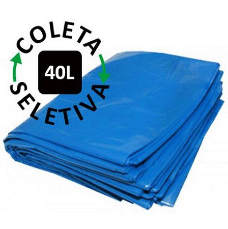 Saco Para Lixo Seletivo 40litros Azul C/100unidades