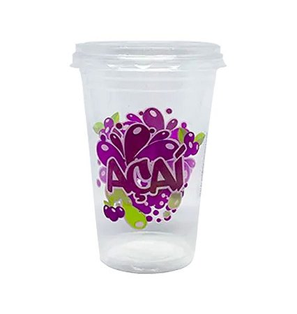 Copo Plast Acai 500ml Pp C/ 50 Unidades