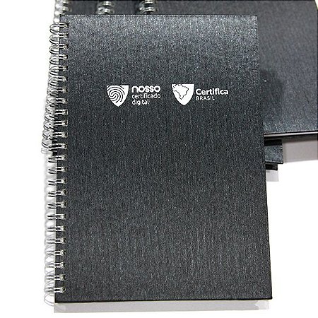 Caderno Nosso Certificado, médio, capa dura e arame