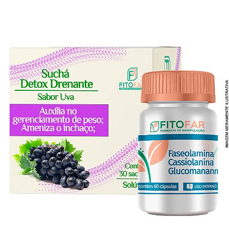 Kit Verão: Suchá Detox Drenante + Faseolamina e associações - Redução de Medidas - Fitofar