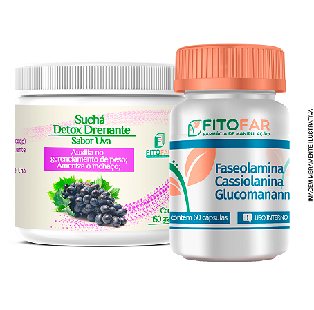 Kit Verão: Suchá Detox Drenante + Faseolamina e associações - Redução de Medidas - Fitofar