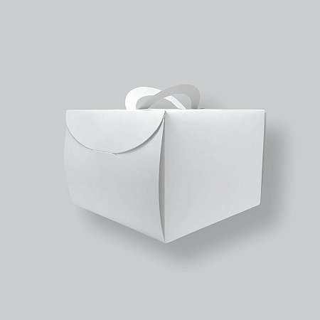 Caixa Branca para Bolo com Alça - 18,5x18,5x13cm - 20 Unids.