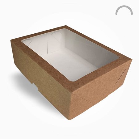 Caixa para Presente com Visor Kraft - 19x15x6cm - 20 unids.