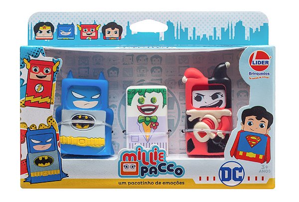 Conjunto Milliepacco - Super Friends - Batman - Coringa - Arlequina - Jogo  das Emoções - Líder