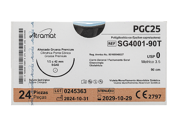 SG4001-90T | Fio PGC25 Violeta 0 AG Cilíndrica 1/2 Circ. 40 mm