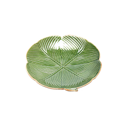 Prato Decorativo de Cerâmica Lyor Banana Leaf 16cm