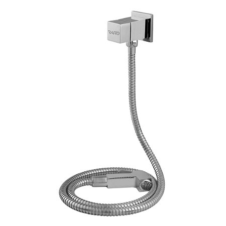 Kit Ducha Higiênica Abs Quadrada Completa1/4 De Volta Registro Metal