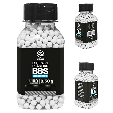 Esfera Airsoft BBs Leao 0.30g 6mm pote com 1100 bolinhas