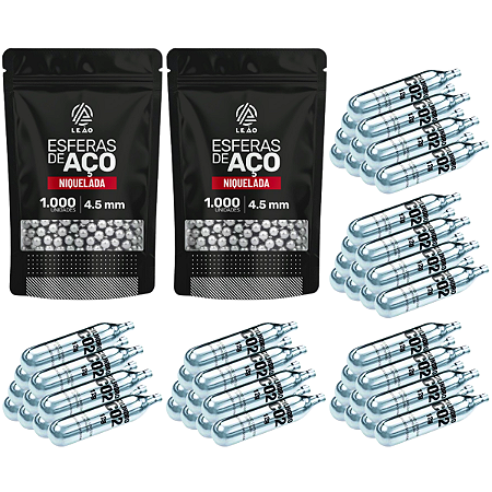 Kit 2.000 Esferas 4.5mm + 50X Cilindros CO2
