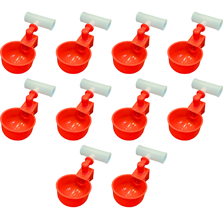 10X Bebedouro Automatico Aviario Abs + Tee
