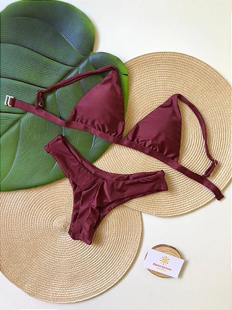 Biquini asa delta vinho Clearance