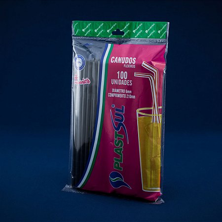 Canudos para Drink e Bebidas em Geral Flexivel 21cmx6mm c/3.000un.