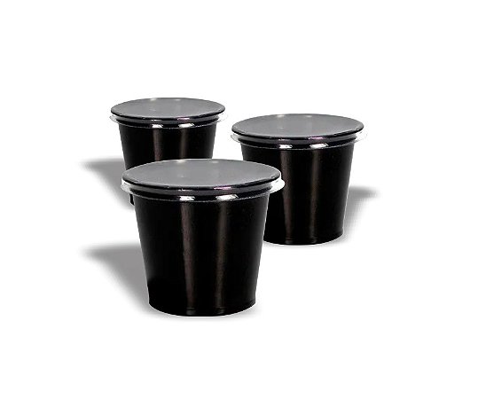 Potinho Galvanotek de 60ml Preto com tampa transparente c/700un