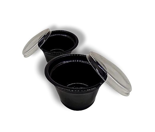 Potinho Galvanotek de 30ml Preto com tampa transparente c/700un