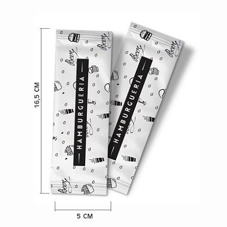 Sache de Guardanapo embalado HAMBURGUERIA medida 11x40 c/2.000 sache e 4.000guardanapos