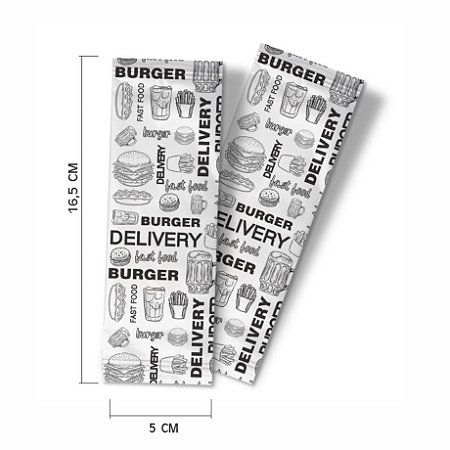 Sache de Guardanapo embalado DELIVERY medida 11x40 c/2.000 sache e 4.000guardanapos