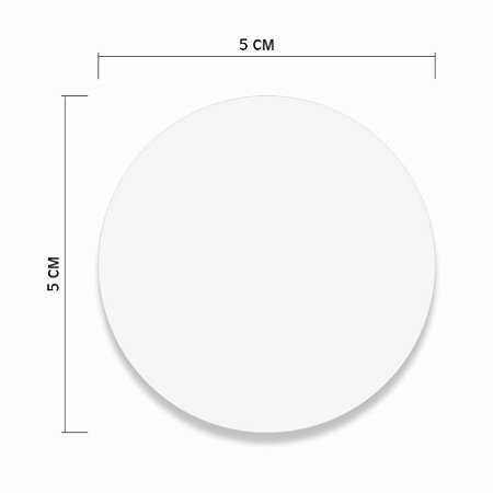 Etiqueta Redonda 5cm Branca sem Impressão c/1000