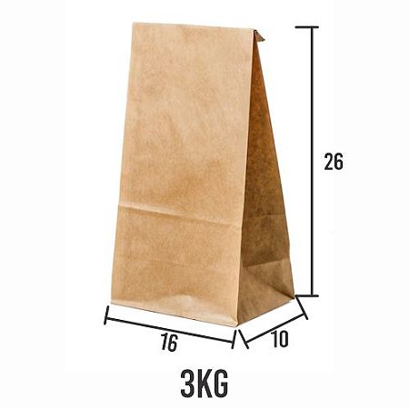 Saco Kraft Liso sem impressão chapa 16x10x26 c/200un