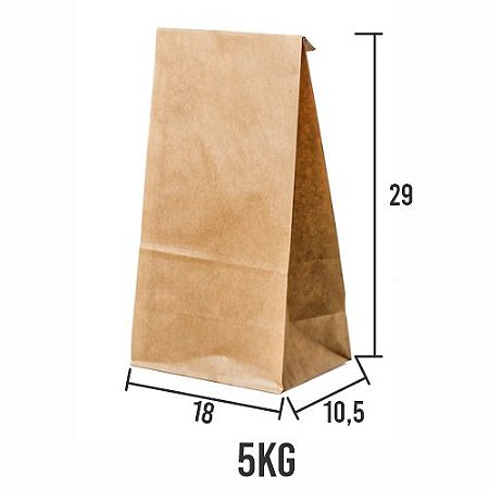 Saco Kraft Liso sem impressão chapa 18x10,5x29 c/200un