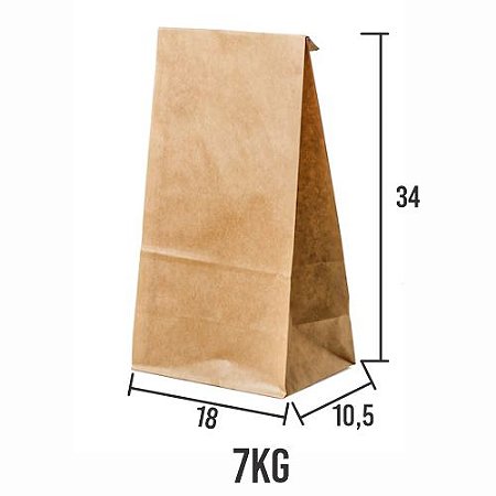 Saco Kraft Liso sem impressão chapa 18x10,5x36 c/200un
