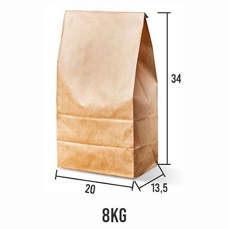 Saco Kraft Liso sem impressão chapa 20X13,5X33 c/200un