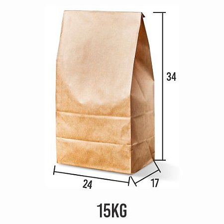 Saco Kraft Liso sem impressão chapa 24X17X33 c/200un