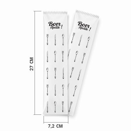 Sache de Talher estampa Genérica em Papel Branco c/1000