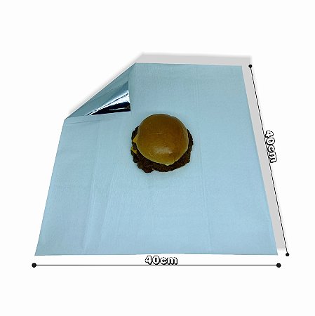 Papel de Embrulho Laminado Aluminio 40x40 Liso sem impressão c/1.000un
