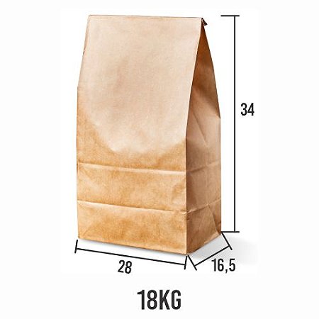 Saco Kraft Liso sem impressão chapa 28x16,5x33 c/200un