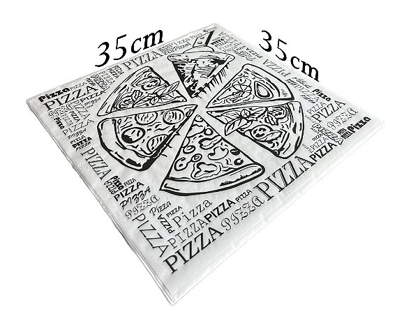 Papel Manteiga para Pizza 35x35 arte FATIAS c/1.000un
