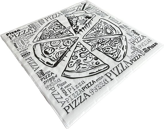 Papel Manteiga para Pizza 40x40 arte FATIAS c/1.000un