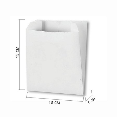 Saquinho de Hamburguer F2 13X6X15 c/500 Branco sem impressão
