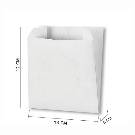 Saquinho de Hamburguer F1 13X6X12 c/500 Branco sem impressão