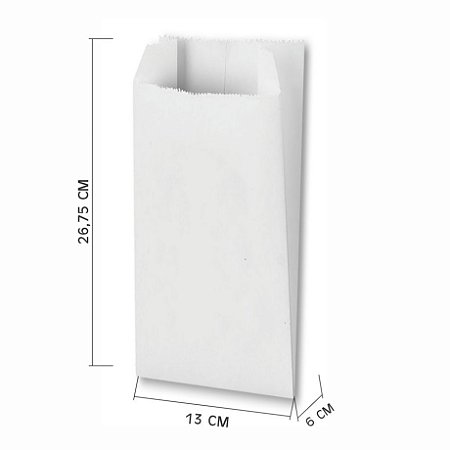 Saquinho Barreira de Gordura F7 Medida 13x6x26 c/500 Branco sem impressão